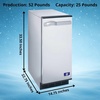 image:imageManitowoc Undercounter Ice Cube Machine 52 lbs24 hrs 25 lbs Storage Stainless Steel Drain Pump